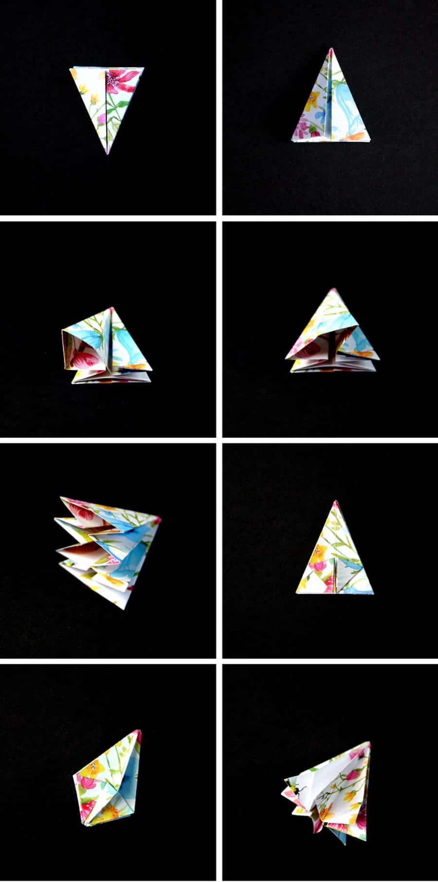 13 قدم تا ساخت اوریگامی الماس