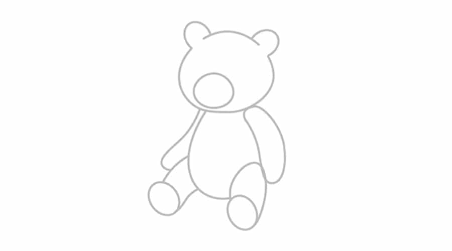 آموزش نقاشی خرس تدی برای کودکان
