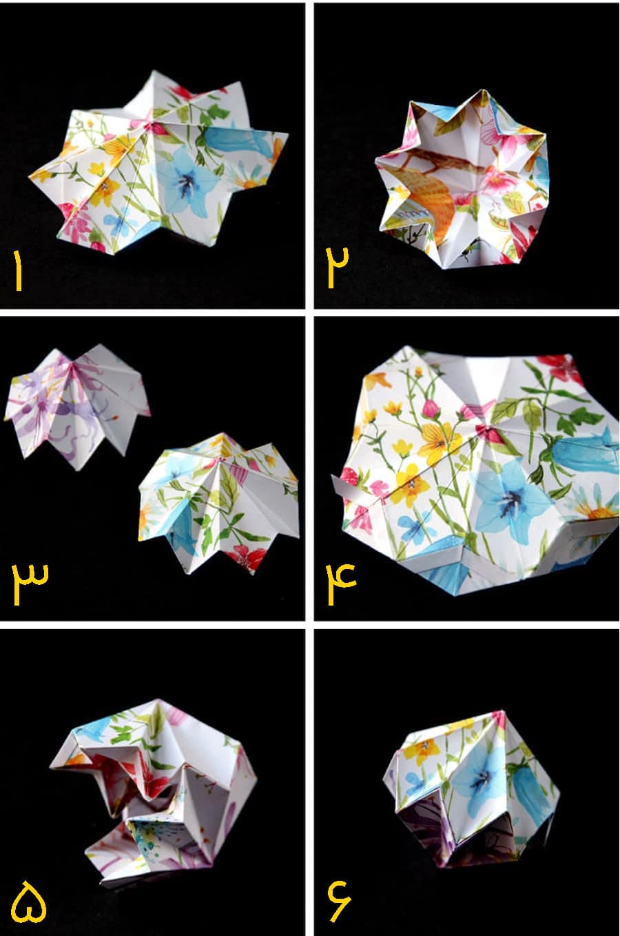 13 قدم تا ساخت اوریگامی الماس