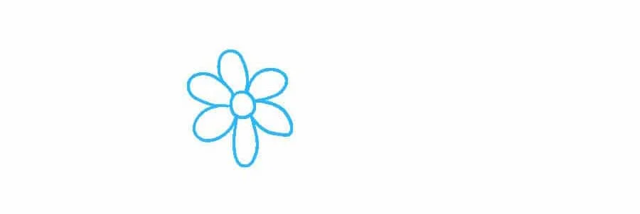 کشیدن اول گل نقاشی دسته گل