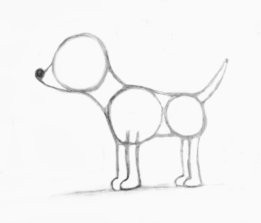 مراحل نقاشی سگ بچگانه