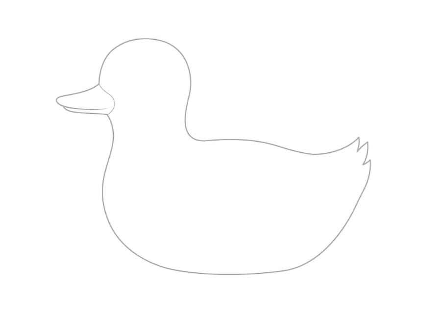 مرحله دوم نقاشی اردک - کشیدن نوک اردک
