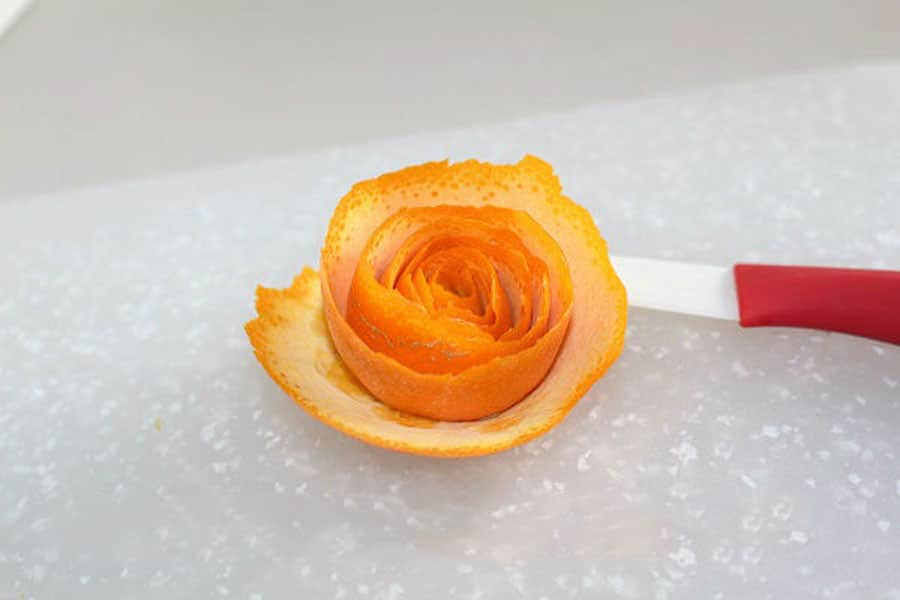 ساخت گل با پوست پرتقال
