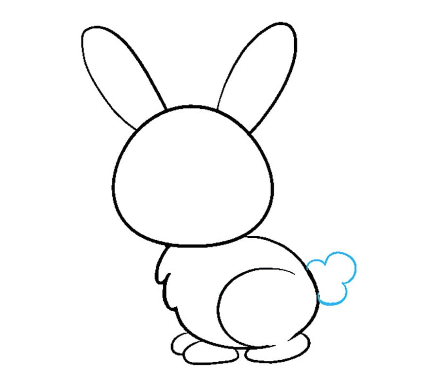 مرحله هشتم نقاشی خرگوش - طراحی دم خرگوش