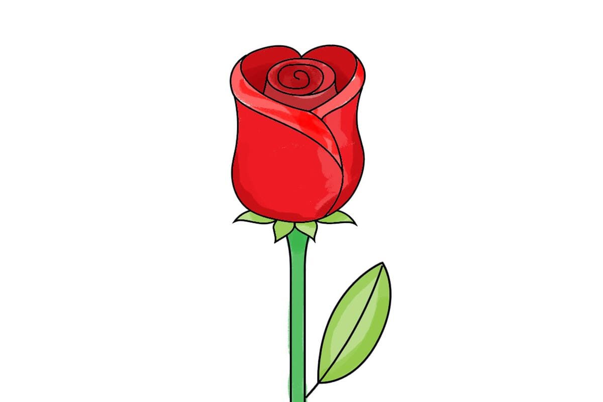 به زبانی ساده و همراه با تصویر کشیدن نقاشی گل رز قرمز یاد بگیرد | کاغذ رنگی