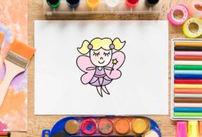 نقاشی فرشته کودکانه با آموزش مرحله‌به‌مرحله