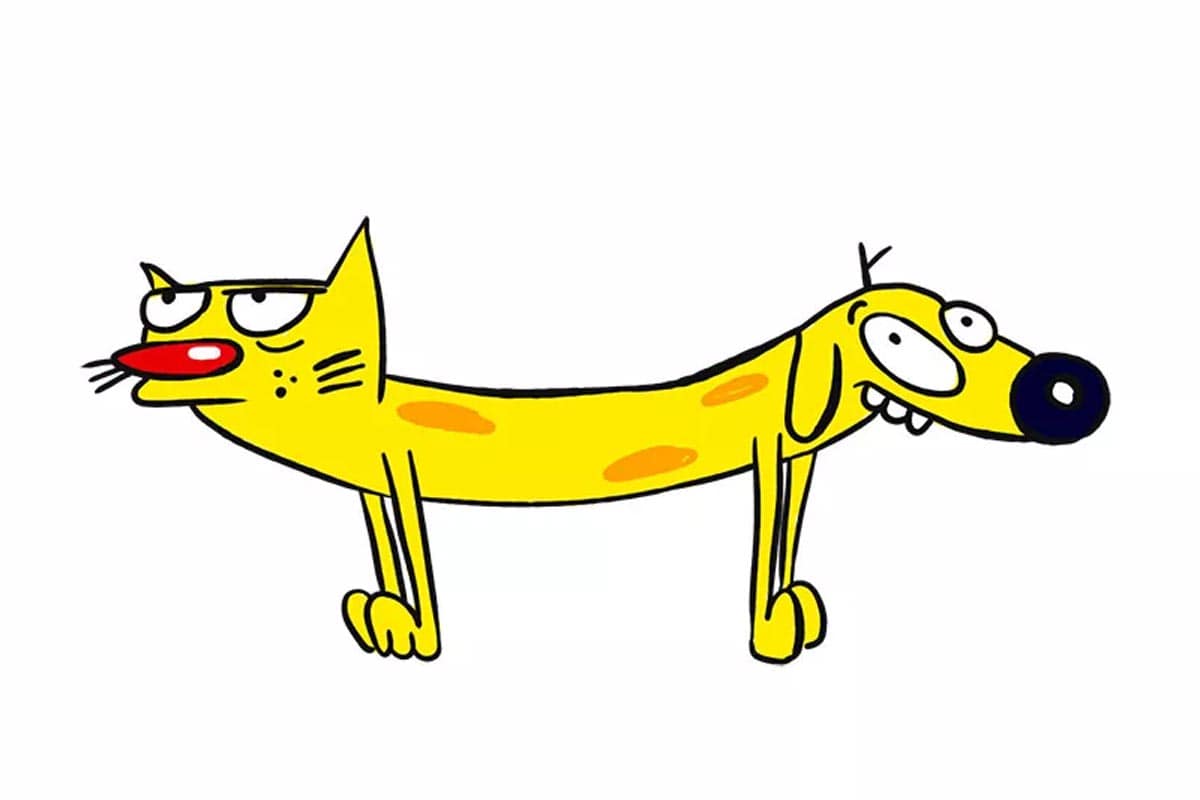 نقاشی گربه سگ