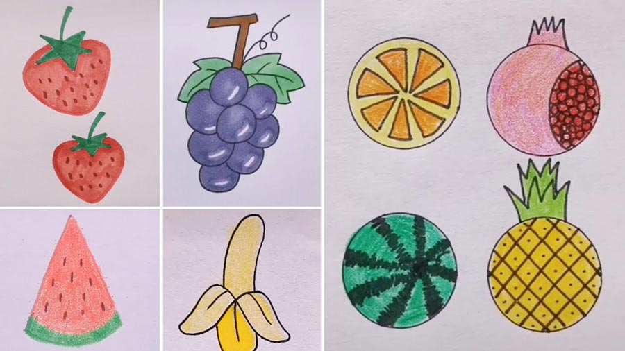 نقاشی میوه کودکانه