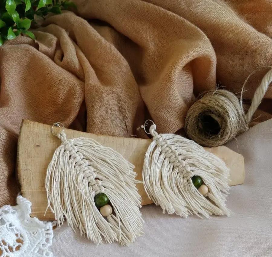ساخت گوشواره مکرومه