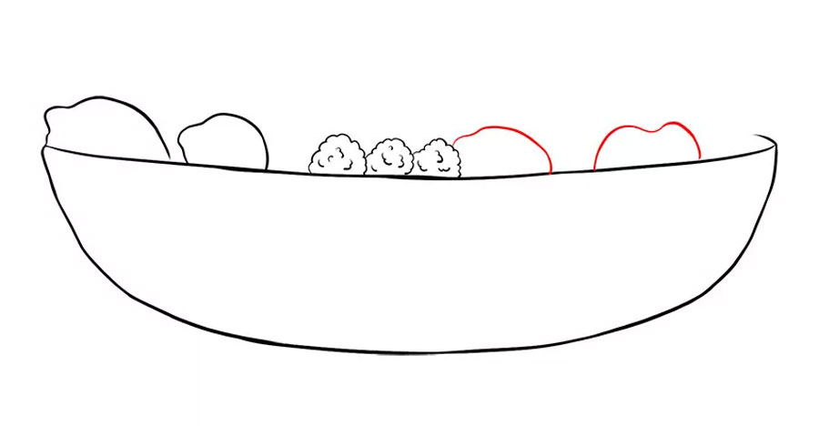 کشیدن میوه های مختلف نقاشی ظرف میوه
