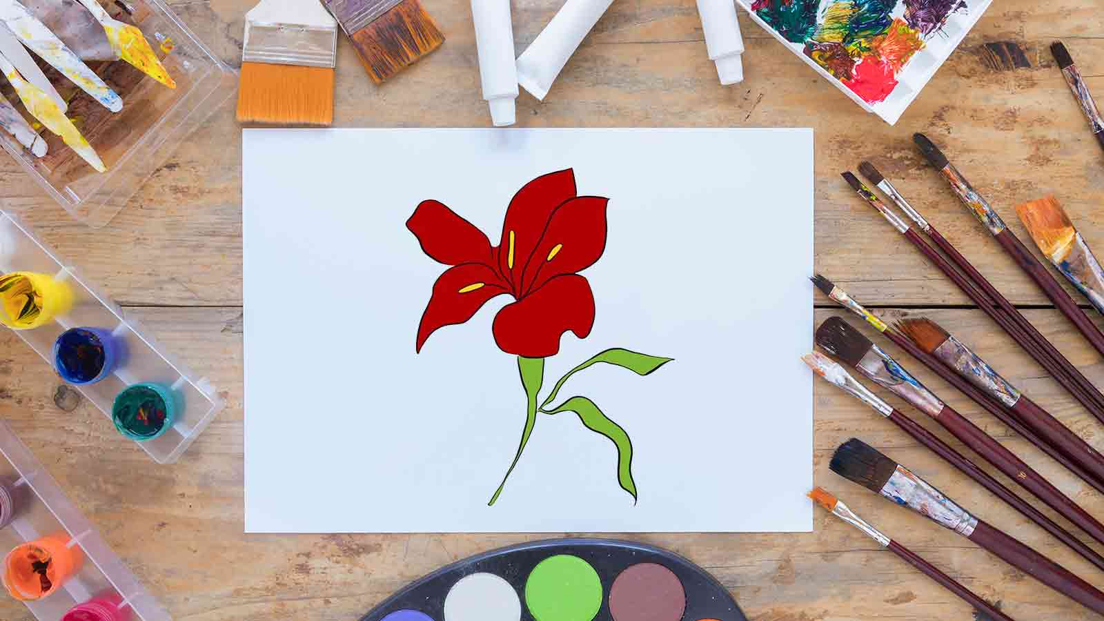 نقاشی گل لیلیوم