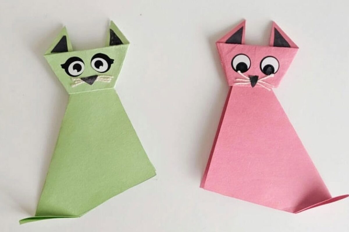 اوریگامی گربه ساده