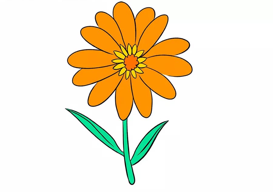 رنگ آمیزی نقاشی گل ساده