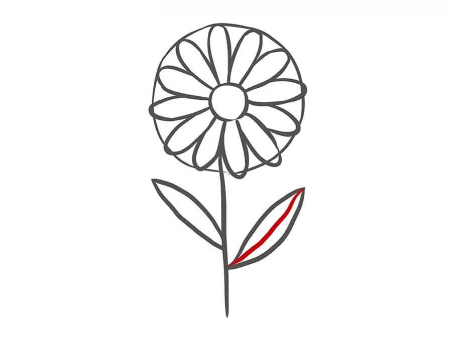 تکمیل جزییات نقاشی گل بابونه