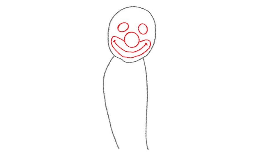 رسم اجزای چهره نقاشی دلقک